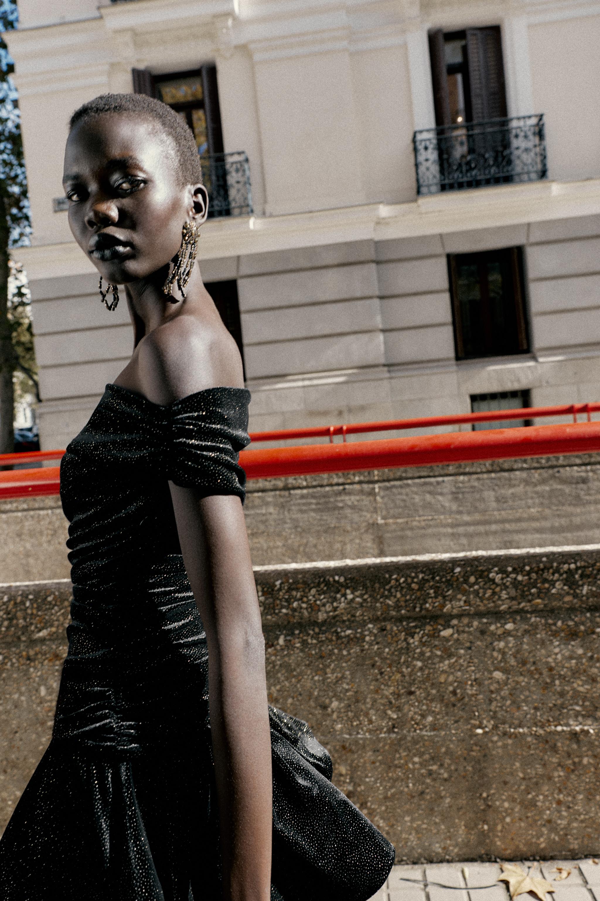 SPARKLY VELVET MINI DRESS